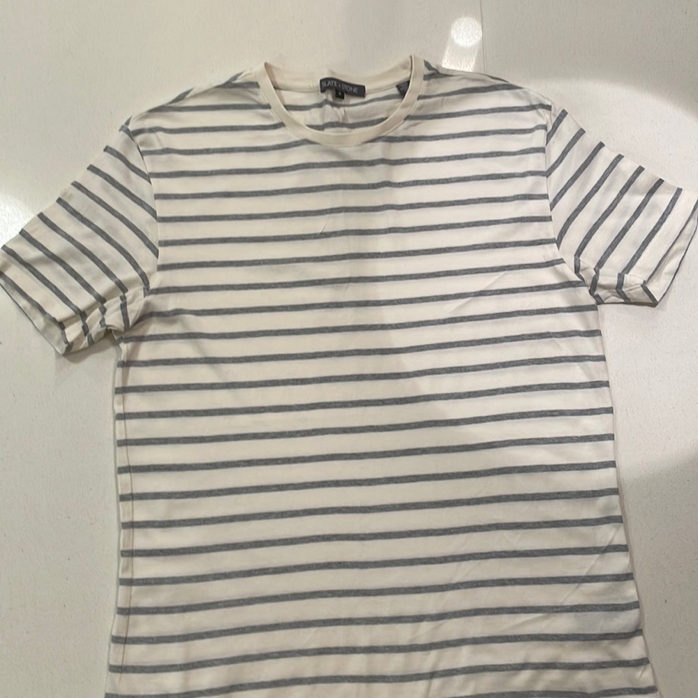 Striped T-Shirt - Grey & Cream